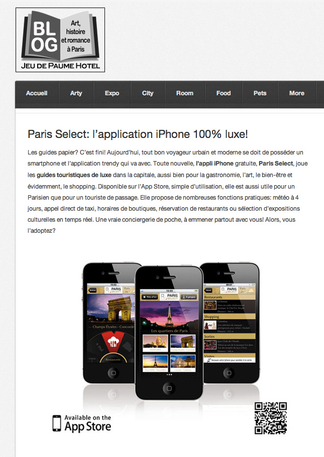 Paris Select – Application iPhone | Bienvenue sur le blog de l'Ile Saint-Louis