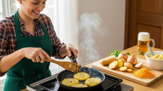 ParisSelect - Galettes de pommes de terre à l’allemande: les Kartoffelpuffer croustillants de l’Oktoberfest se préparent en 30 minutes