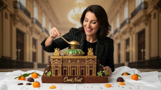 Lepointdujour.fr - Bûche de Noël Opéra Garnier 2025: La Maison du Chocolat signe une création sublime à Paris