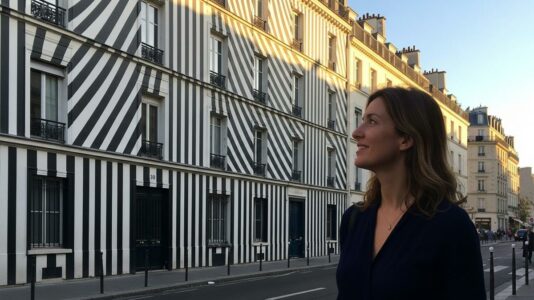 Lepointdujour.fr - Buren: 40 ans après les Colonnes, il dévoile une nouvelle œuvre inédite à Paris