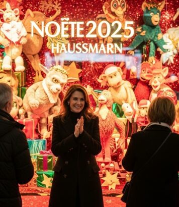 Lepointdujour.fr - Galeries Lafayette Haussmann inaugurent leurs vitrines de Noël et leur sapin géant en photos avec Clara Luciani