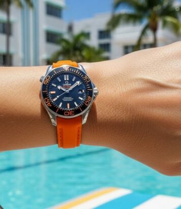 Lepointdujour.fr - Omega brille à Miami avec une montre orange d’exception à 8 700 €