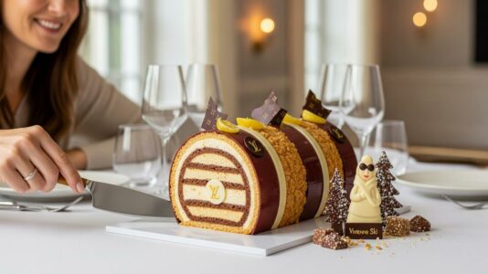 ParisSelectBook - Louis Vuitton dévoile la bûche de Noël 2025 de Maxime Frédéric: design inspiré des codes de la Maison