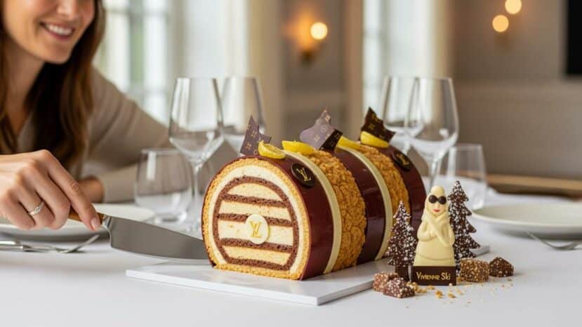 ParisSelectBook - Louis Vuitton dévoile la bûche de Noël 2025 de Maxime Frédéric: design inspiré des codes de la Maison