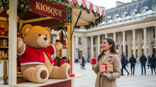 ParisSelectBook - Le Ritz Paris ouvre un pop-up gourmand de Noël Place Vendôme avec l’ourson géant Teddy Bear