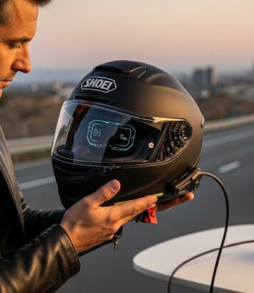 ParisSelectBook - Casque moto Shoei ultra high-tech à 1 999 €: sécurité et connectivité premium pour motards exigeants