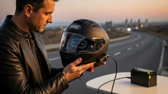 ParisSelectBook - Casque moto Shoei ultra high-tech à 1 999 €: sécurité et connectivité premium pour motards exigeants