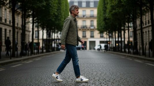 ParisSelectBook - Sean Penn adopte des baskets montantes Veja à 135 euros et relance le street style français