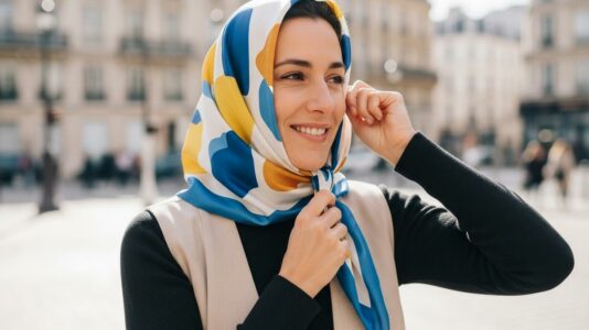 ParisSelectBook - Foulard à la française : 5 façons chic de le nouer pour upgrader vos looks de saison