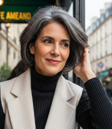 ParisSelect - Cheveux poivre et sel : la coupe qui rajeunit le visage après 50 ans selon une coiffeuse experte