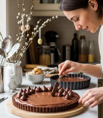 ParisSelect - Tarte au chocolat à la pâte sablée au cacao : la recette facile pour Pâques