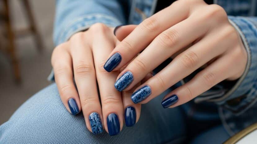 ParisSelect - Denim nails : la manucure bleu indigo qui s'accorde avec toutes les tenues du printemps 2026