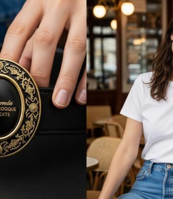 ParisSelect - La ceinture à boucle XXL vintage transforme instantanément un look basique en tenue pointue