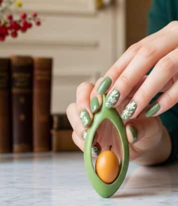 ParisSelect - Manucure BIAB amande : 9 designs chic à adopter ce printemps, du vert sauge aux motifs floraux