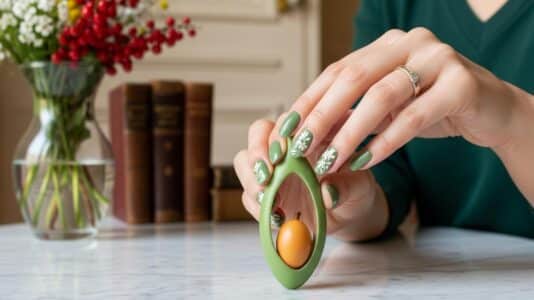 ParisSelect - Manucure BIAB amande : 9 designs chic à adopter ce printemps, du vert sauge aux motifs floraux