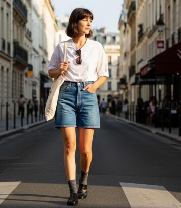 ParisSelect - Short long en denim Zara à 32,95 euros : la pièce chic qui remplace le jean cet été