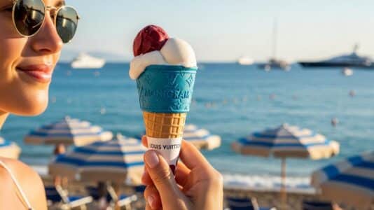 ParisSelect - Ce cornet de glace Louis Vuitton frappé du Monogram devient la sensation de l'été à Saint-Tropez