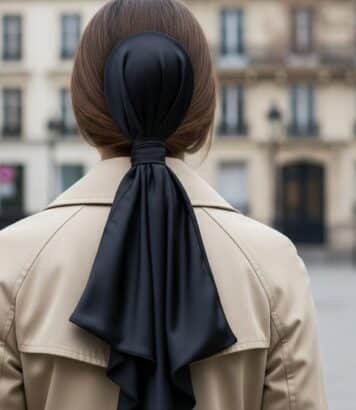 ParisSelect - Fini les barrettes plates : ce nœud en satin que les stylistes imposent ce printemps pour sublimer la queue-de-cheval
