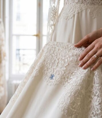 ParisSelectBook - 140 heures de travail pour la robe de mariée d'Harriet Sperling : la créatrice dévoile le détail caché dans la traîne