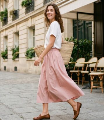 ParisSelectBook - Adieu la robe bohème : cette jupe nuisette rose poudré signée Sœur Paris est la pièce effortless de tout l'été