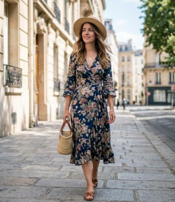 ParisSelectBook - Sézane ressort sa robe Pippa dans un imprimé floral vintage : la parade chic des Parisiennes pour tenir sous 35°
