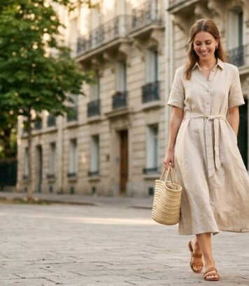 ParisSelect - Fini les robes qui collent à la peau cet été avec ce modèle 100% lin Celio Women à moins de 60€