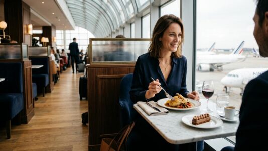 ParisSelectBook - Yves Camdeborde signe la nouvelle carte des salons Air France à Roissy avec volaille au citron confit et dessert Lenôtre