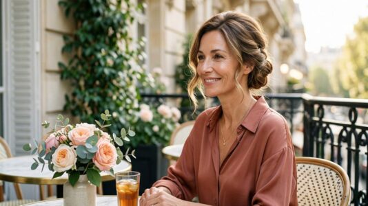 ParisSelectBook - Karine Le Marchand délaisse sa coupe mi-longue pour ce chignon bohème, la tendance anti-âge parfaite sous la canicule