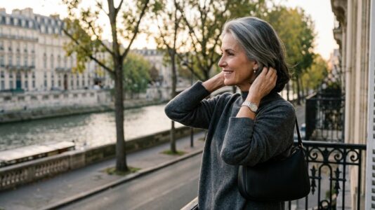 ParisSelectBook - Cheveux gris après 50 ans : cette coloration graphite silver sublime les brunes qui veulent enfin arrêter les teintures, selon une coiffeuse de stars