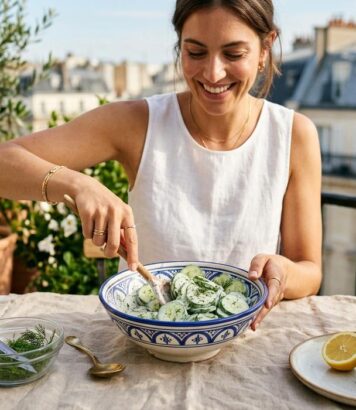 ParisSelectBook - En 15 minutes et pour trois fois rien, cette salade de concombre à l'ancienne met tout le monde d'accord à table cet été