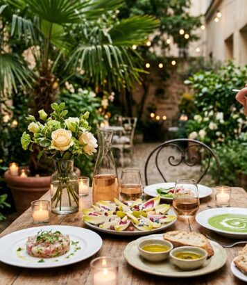 ParisSelectBook - Dans le jardin secret de cet hôtel 4 étoiles des Batignolles, une table qui a un vrai goût de vacances dans le Sud