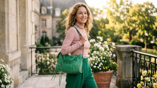 ParisSelectBook - Pierpaolo Piccioli ressuscite le City bag de Balenciaga chez Kate Moss il y a 20 ans, en version vert émeraude et rose poudré