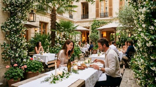 ParisSelectBook - Tucked inside this 4-star hotel in Paris, a jasmine-scented garden restaurant feels like a getaway to the South of France