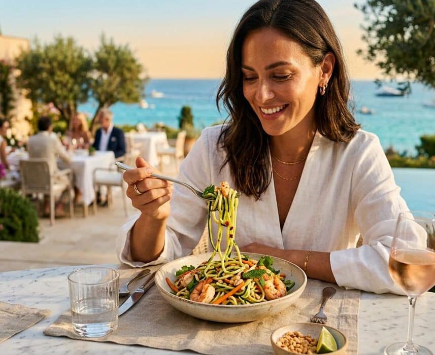 ParisSelectBook - Ces spaghettis de courgettes aux crevettes détrônent les pâtes cet été : la recette croquante prête en 25 minutes