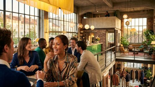 ParisSelectBook - Dans le 19e, le TLM transforme une ancienne halle SNCF en tiers-lieu gratuit où yoga, drag shows et friperie éthique cohabitent