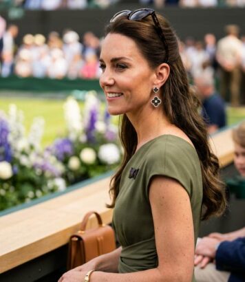 ParisSelectBook - À Wimbledon, Kate Middleton ressort ses boucles d'oreilles Van Cleef & Arpels au motif porte-bonheur inspiré du trèfle à quatre feuilles
