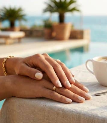ParisSelectBook - Les Coconut Latte Nails détrônent la manucure blanche classique et subliment le hâle comme aucune autre teinte cet été
