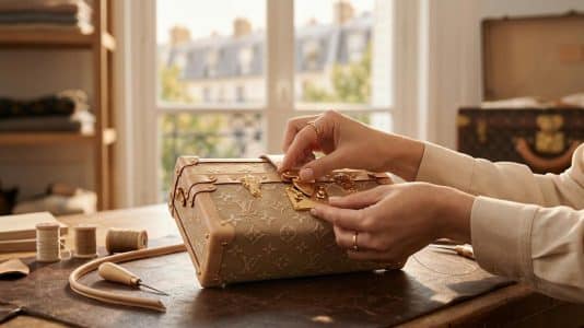 ParisSelectBook - Louis Vuitton réinvente sa toile Monogram après 130 ans : 18 heures de travail pour ce sac Side Trunk d'exception