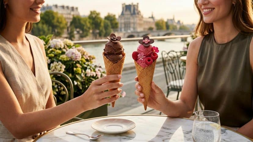 ParisSelectBook - Louis Vuitton glisse son Monogram sur deux cornets de glace signés Maxime Frédéric, meilleur pâtissier du monde