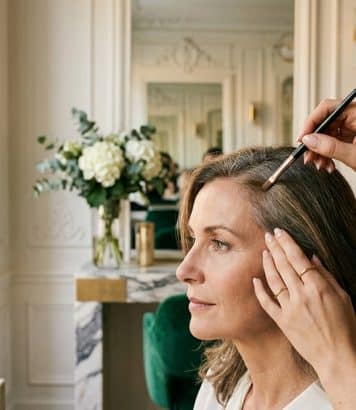 Le geste précis d'une coiffeuse pour camoufler ses cheveux blancs en 10 secondes