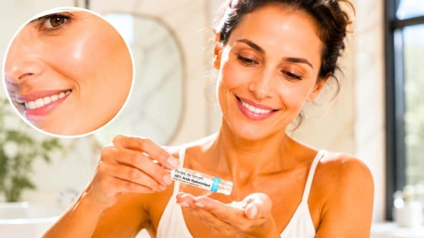 Ces perles de sérum à l'acide hyaluronique Aroma-Zone à moins de 10€ repulpent la peau en 7 jours