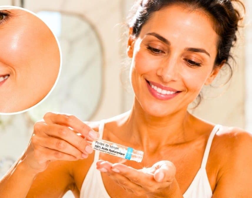 Ces perles de sérum à l'acide hyaluronique Aroma-Zone à moins de 10€ repulpent la peau en 7 jours