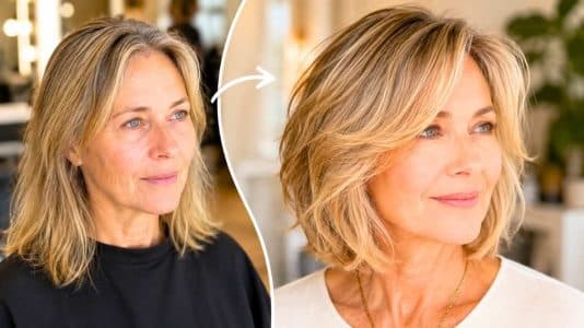 This haircut creates a natural lifting effect after 50, according to a pro