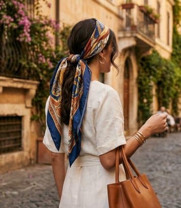À Rome, JLO adopte le foulard dans les cheveux, tendance star de l'été
