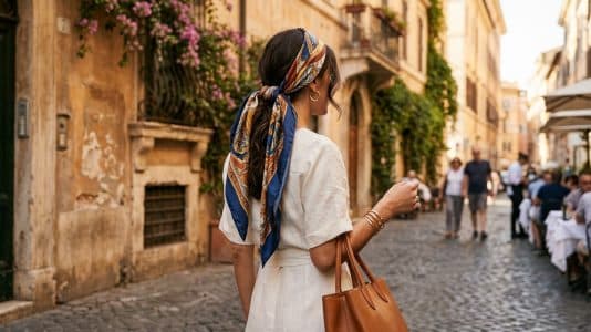 À Rome, JLO adopte le foulard dans les cheveux, tendance star de l'été