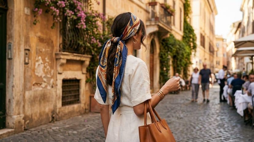 In Rome, JLO wears a hair scarf - the must-have trend of the summer