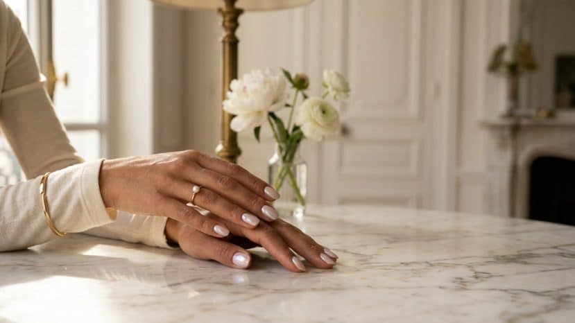 This fairy manicure with pearlescent shimmer is dethroning Hailey Bieber's glazed nails
