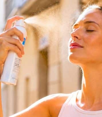 A dermatologist warns against thermal water face mists during a heatwave