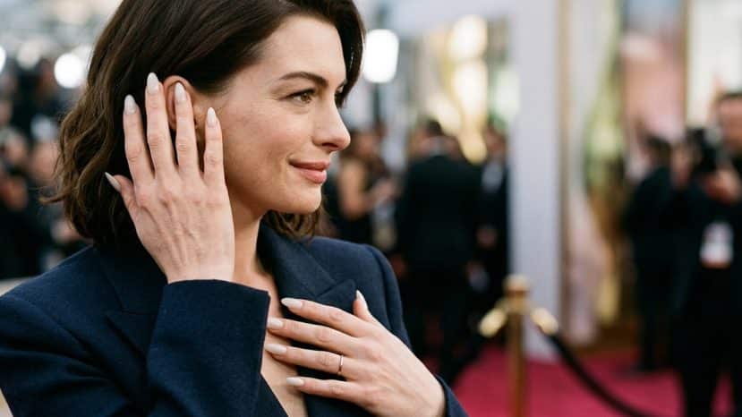 Anne Hathaway impose la manucure Coconut Jelly Gloss sur les tapis rouges