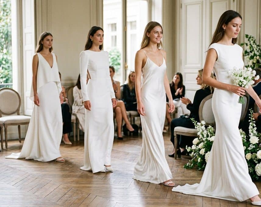 Ces quatre robes de mariée minimalistes s'imposent sur les podiums pour l'été